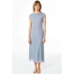 Geo Lace Midi Dress - Cool Blue