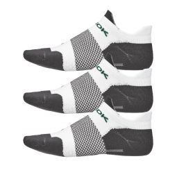 Fitsok F4 Tech No-Show 3 Pack Socks White/Grey