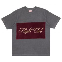 Flight Club Script T-Shirt Washed Black/Velour Burgundy