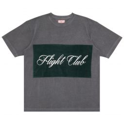 Flight Club Script T-Shirt Washed Black/Velour Green