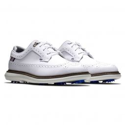 FootJoy Traditions Golf Shoes - White/Navy/Grey 57910