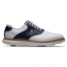 FootJoy Traditions Saddle Golf Shoes - White/Navy 57899