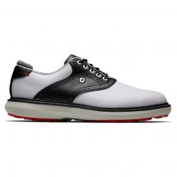 FootJoy Traditions Spikeless Golf Shoes - White/Black 57924