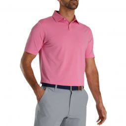 FootJoy Athletic Fit Solid Lisle Self Collar Golf Polo - Flamingo