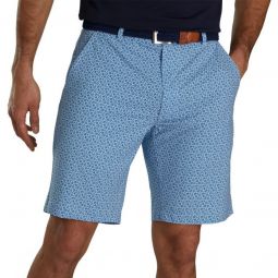 FootJoy Micro-Floral Print Lightweight Woven 9 Inch Golf Shorts - Mist/Sapphire