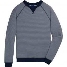 FootJoy Feeder Stripe Crewneck Golf Sweater - Navy/White