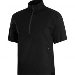 FootJoy Short Sleeve Zephyr Windshirt Golf Pullover - Black