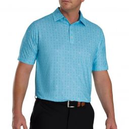 FootJoy The 19th Hole Lisle Self Collar Golf Polo - Blue Sky