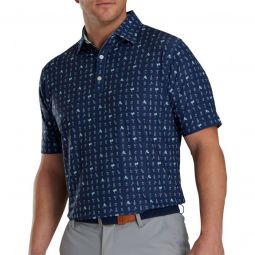 FootJoy The 19th Hole Lisle Self Collar Golf Polo - Navy