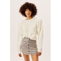 Dominique Shoulder Pad Sweater - Ivory