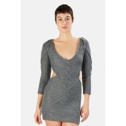 Keke Cut Out Sweater Dress - Grey