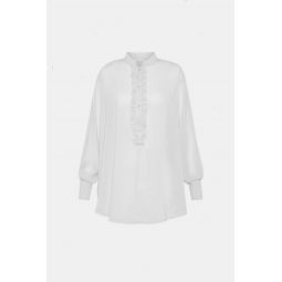 Granddadcollar Silk Shirt - White