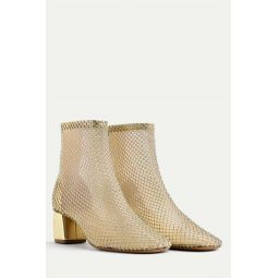 Strass Mesh Ankle Boots - Crystal