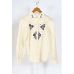 Wajen Embroidered Top - Cream