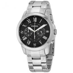 Grant Chronograph Black Dial Stainless Steel Mens Watch