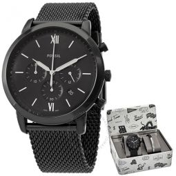 Neutra Chronograph Quartz Black Dial Mens Watch and Bracelet Set