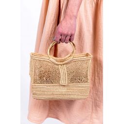 Rectangular box wicker bag - Brown