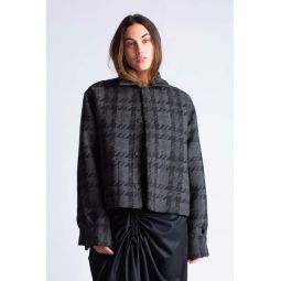 Cropped Work Jacket - Grey Check