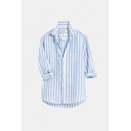 Relaxed Button Up - White/Blue Stripe