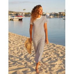 Harper Perfect Tee Maxi Dress - White/Navy Stripe