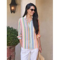 Eileen Relaxed Button-Up Shirt - Multi Color Stripe
