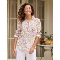 Eileen Relaxed Linen Button Up Shirt - Multi Floral
