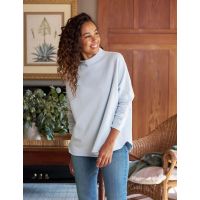 Effie Long Sleeve Funnel Neck Capelet top - Ice