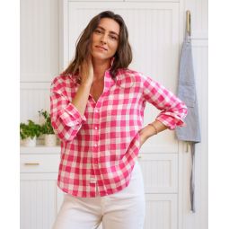 Relaxed Button Up Shirt - Pink Check
