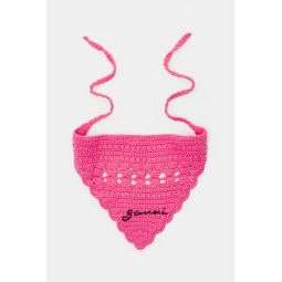 Cotton Crochet Bandana in Shocking Pink