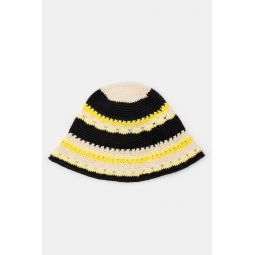 Cotton Crochet Bucket Hat in Golden Kiwi