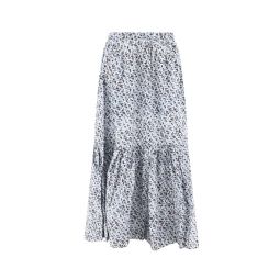 Printed Cotton Maxi Flounce Skirt