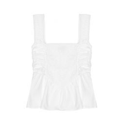 Cotton Poplin Smock Strap Blouse