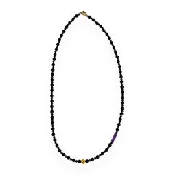 ONYX BLACK SPINAL GOLD & AMETHYST Necklace