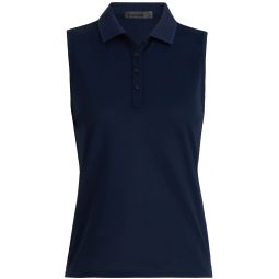 G/FORE Womens Pleated Collar Tech Pique Sleeveless Golf Polo 2024