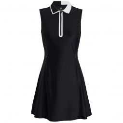G/FORE Womens Contrast Collar Tech Nylon Quarter Zip Sleeveless Golf Dress