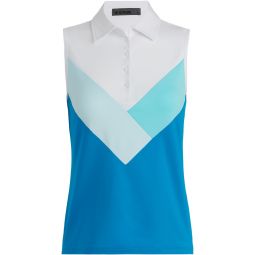 G/FORE Womens Multi V Tech Jersey Sleeveless Golf Polo