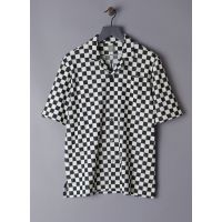 GREI S-S PTO SHIRT CHECK TERRY - MIDNIGHT BLUE