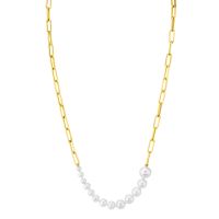 Ascending Pearls Necklace on Rectangular Chain Classic