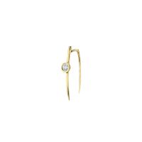 Large Infinite Tusk Earring with Floating Diamond Classic - Yellow Gold