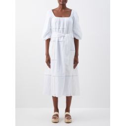 Daphine patchwork cotton-gauze midi dress