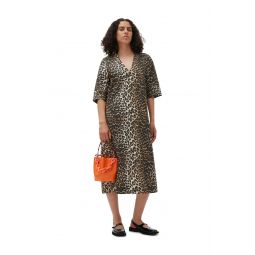 Leopard Wide Midi Dress