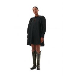 Black Jacquard Organza Mini Dress