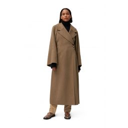 Recycled Long Wrap Wool Coat