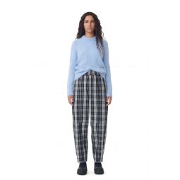 Checkered Cotton Elasticated Curve Pants