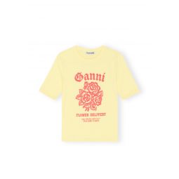 Light Cotton Jersey Fitted T-Shirt - Yellow Cream