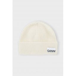 Fitted Wool Knit Beanie - Egret