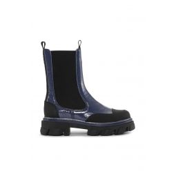 Cleated Mid Chelsea Boots - Gray/Blue