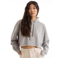 Isoli Cropped Oversized Hoodie - Gray