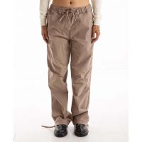 Washed Cotton Canvas Draw String Pants - TAN