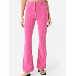 Corduroy Organic cotton Blend Flared Jeans - Pink